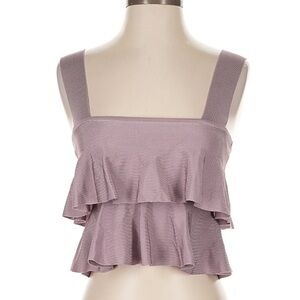Zara Mauve Ruffle Crop Top